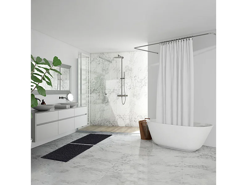 Tapis de salle de bain 40 x 60 cm coton chenille anthracite - NAPOLEON