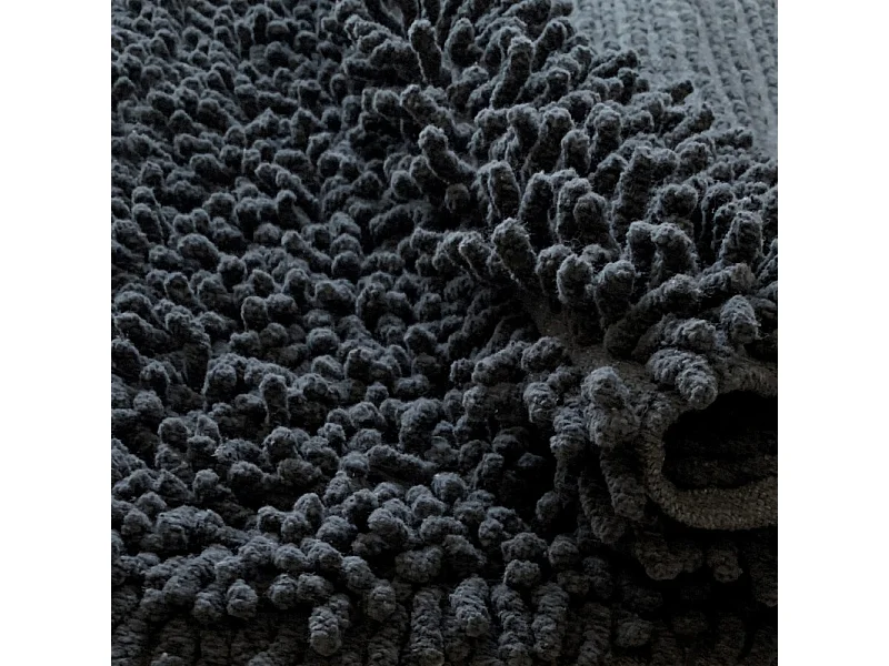 Tapis de salle de bain 40 x 60 cm coton chenille anthracite - NAPOLEON
