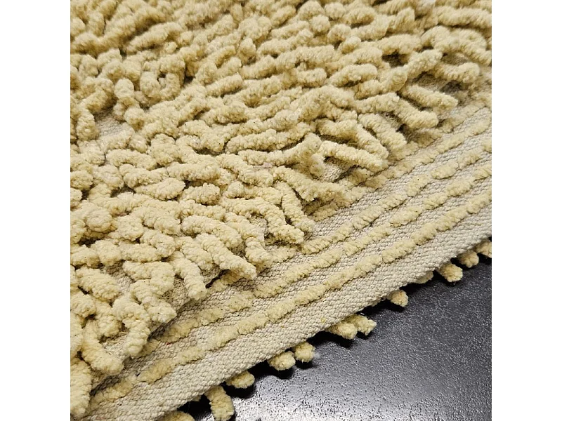 Lot 2 tapis de salle de bain 40 x 60 cm en coton jaune - NAPOLEON