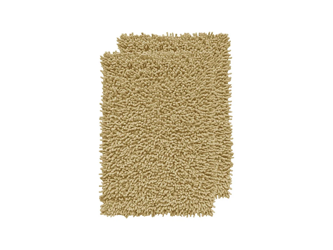 Lot 2 tapis de salle de bain 40 x 60 cm en coton jaune - NAPOLEON