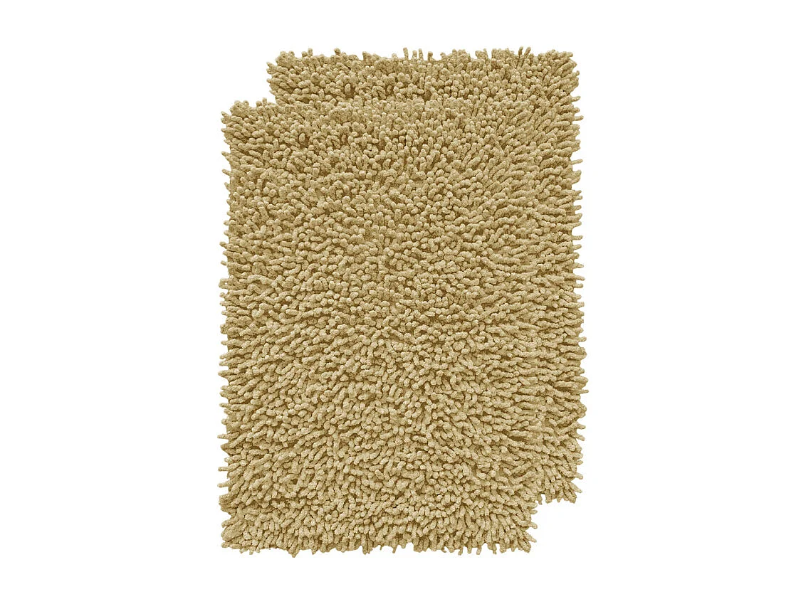 Lot 2 tapis de salle de bain 40 x 60 cm en coton jaune - NAPOLEON