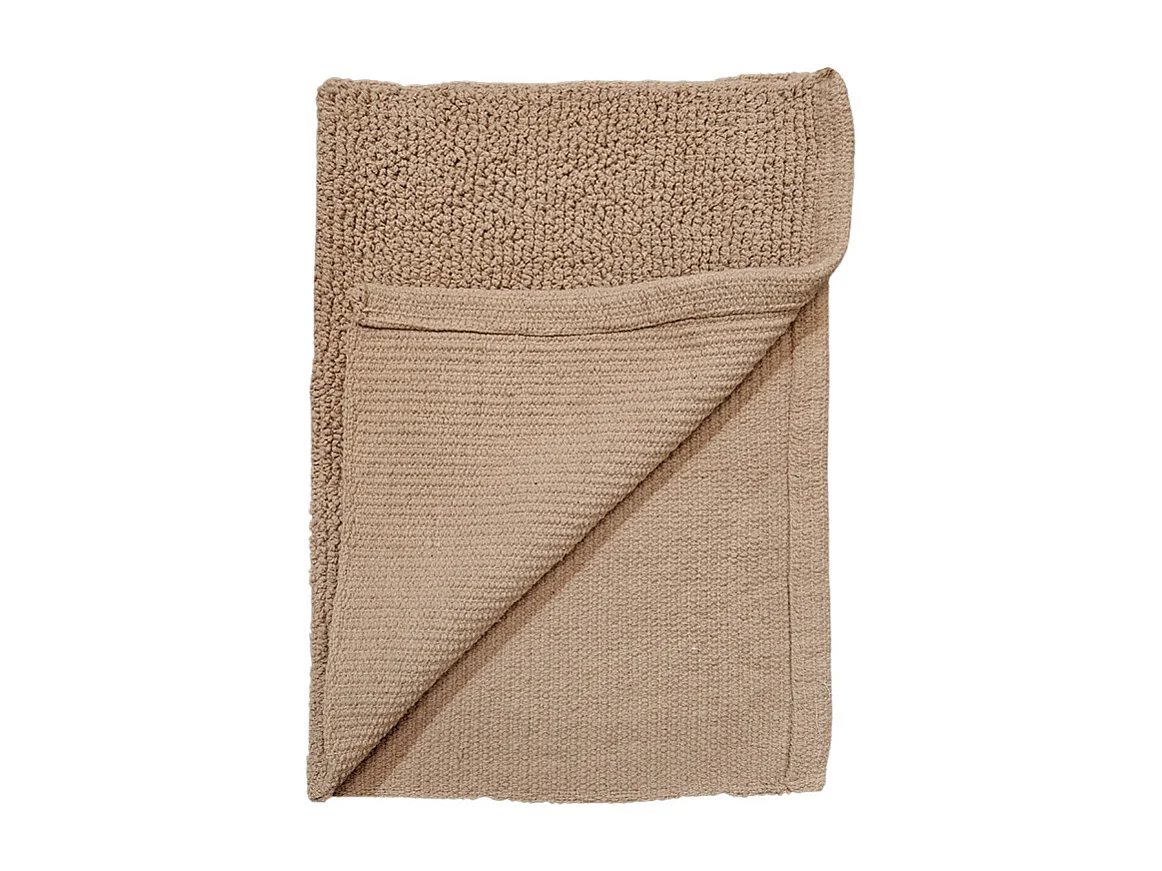 Tapis de salle de bain 40 x 60 cm en coton beige - PEPPO