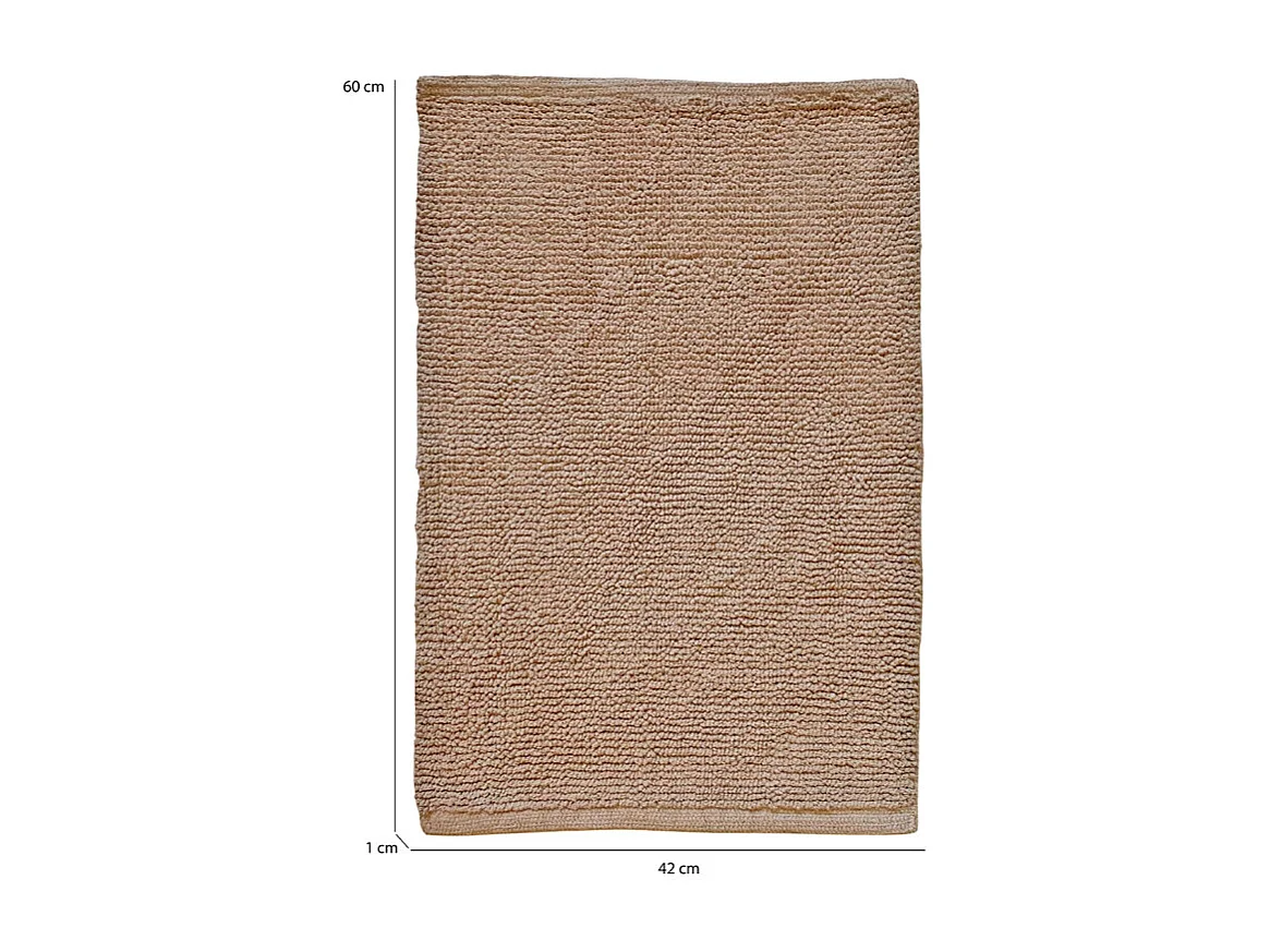 Tapis de salle de bain 40 x 60 cm en coton beige - PEPPO
