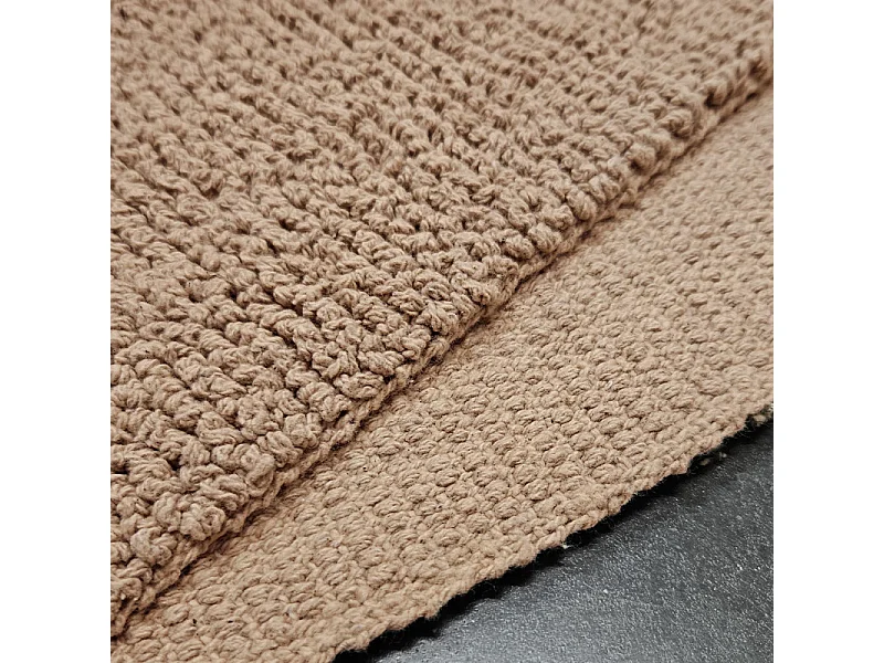 Tapis de salle de bain 40 x 60 cm en coton beige - PEPPO