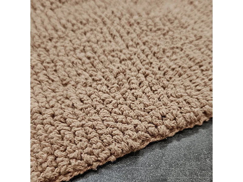 Tapis de salle de bain 40 x 60 cm en coton beige - PEPPO