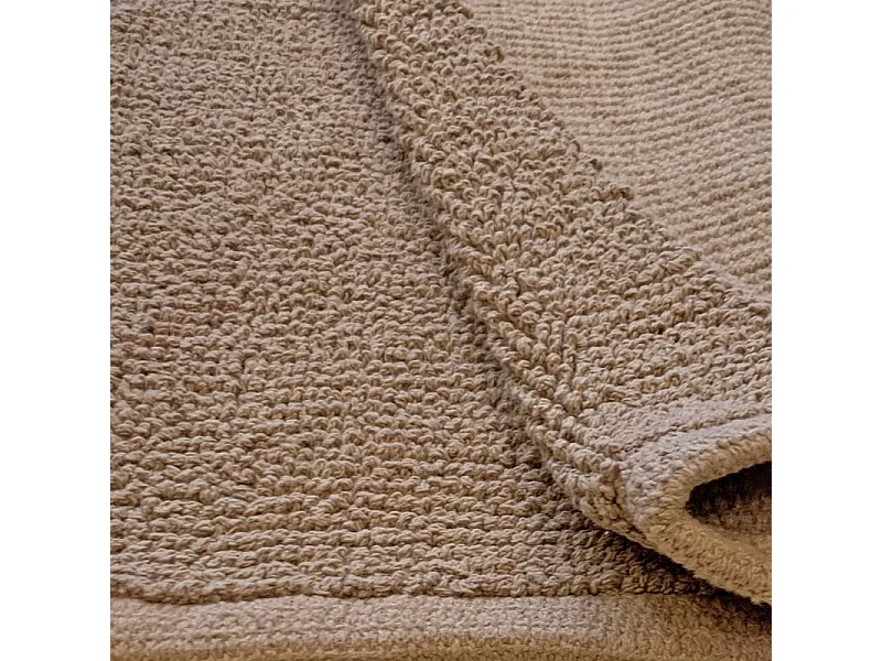 Tapis de salle de bain 40 x 60 cm en coton beige - PEPPO