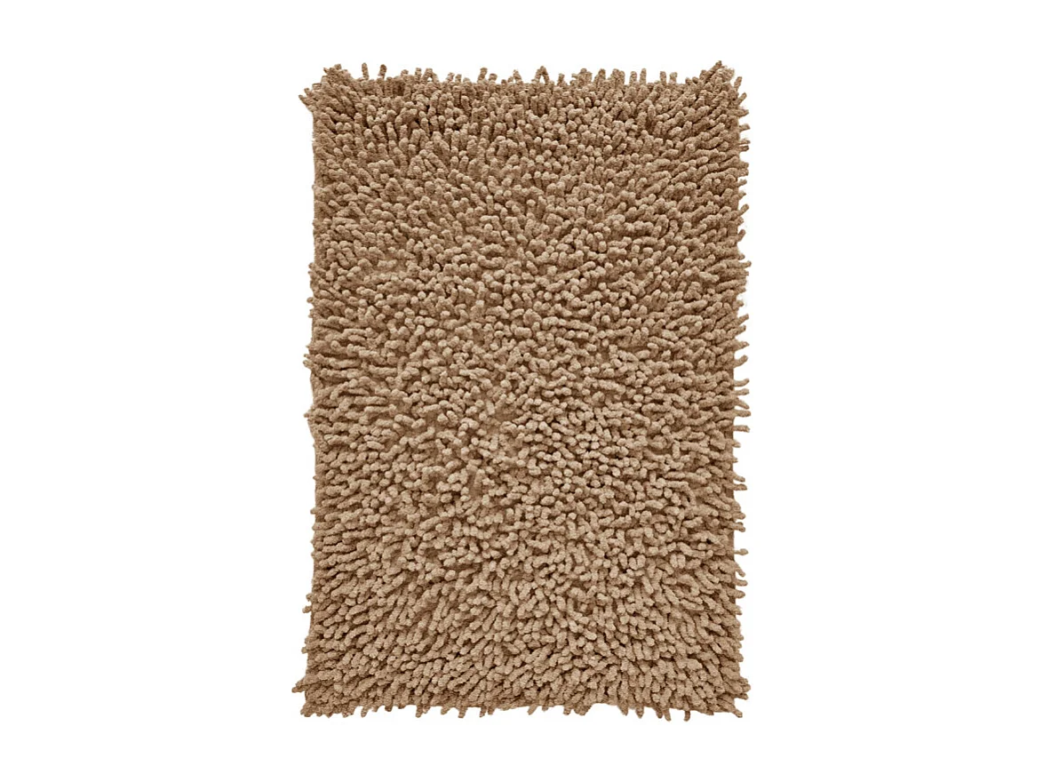 Tapis de salle de bain 40 x 60 cm en coton chenille beige - NAPOLEON