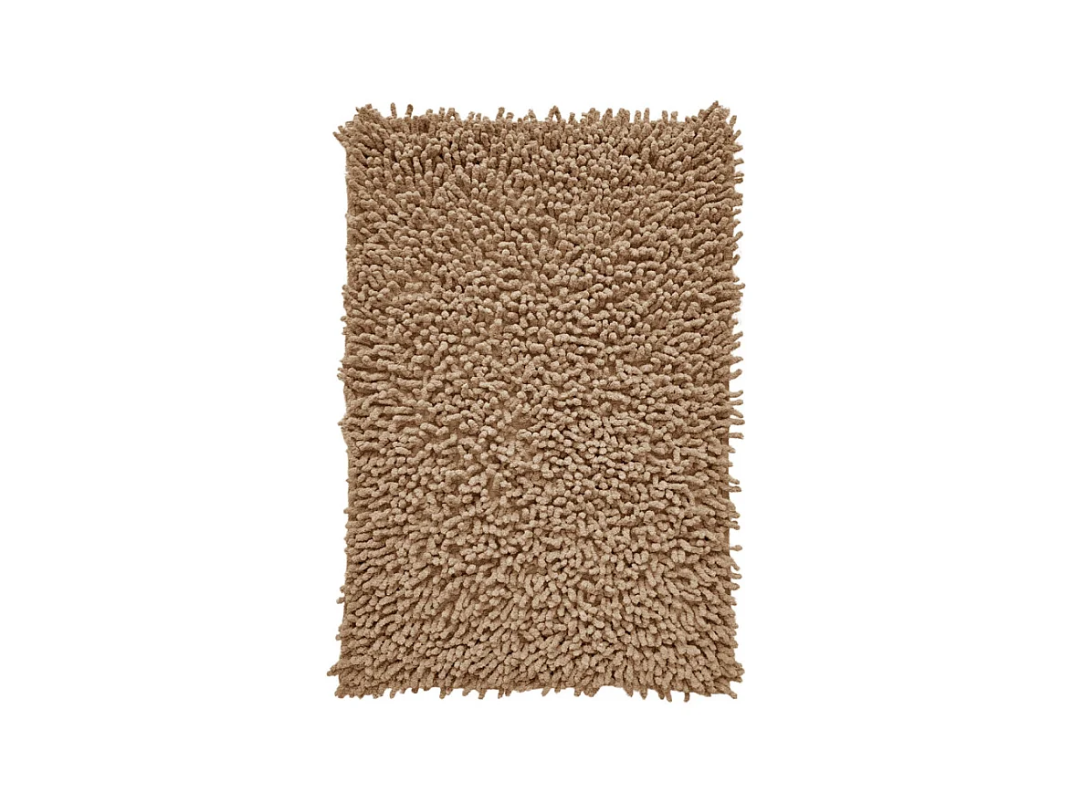 Tapis de salle de bain 40 x 60 cm en coton chenille beige - NAPOLEON