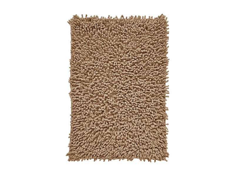 Tapis de salle de bain 40 x 60 cm en coton chenille beige - NAPOLEON