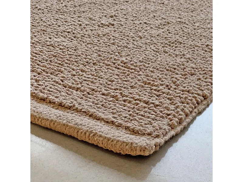Lot de 2 tapis de salle de bain 40 x 60 cm en coton beige - PEPPO