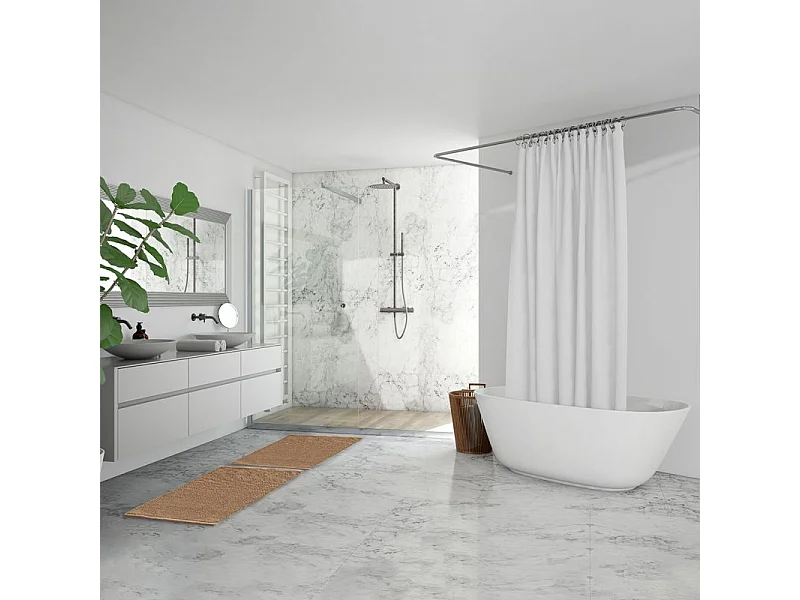 Lot de 2 tapis de salle de bain 40 x 60 cm en coton beige - PEPPO