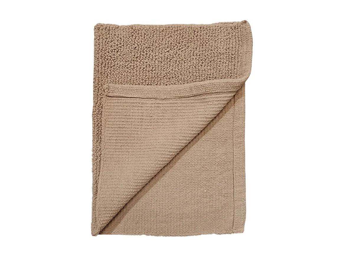 Lot de 2 tapis de salle de bain 40 x 60 cm en coton beige - PEPPO