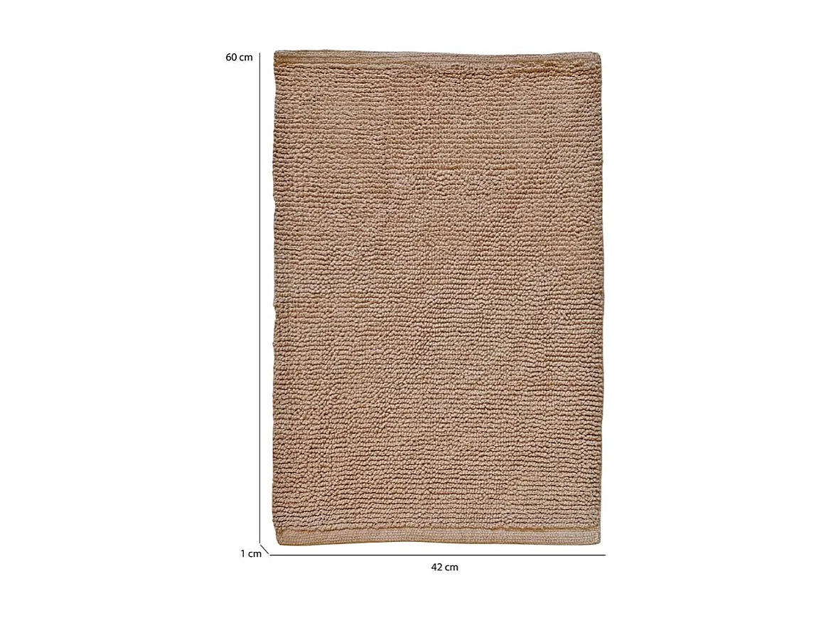 Lot de 2 tapis de salle de bain 40 x 60 cm en coton beige - PEPPO