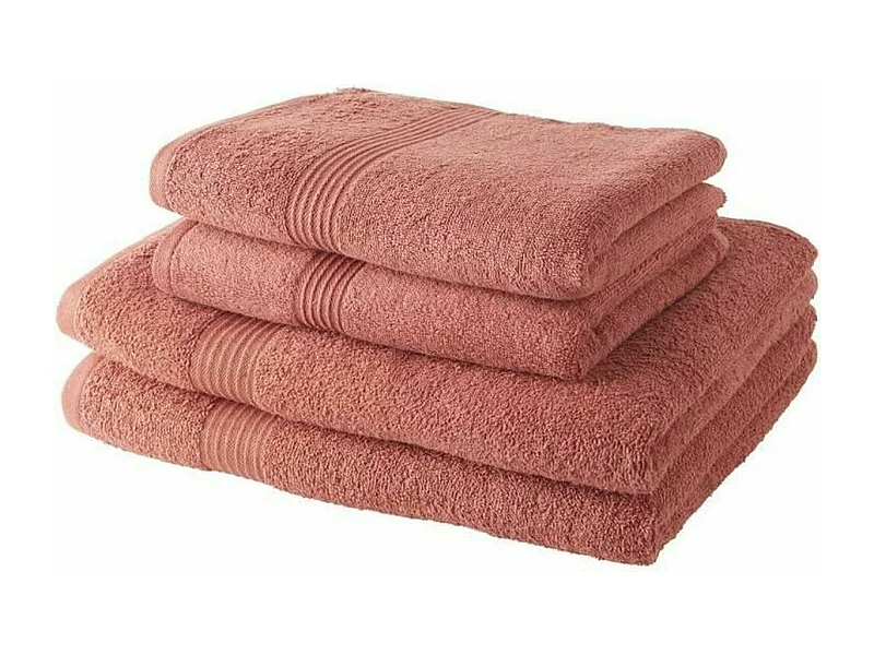 Zestaw 2 Ręczników i Koców Kąpielowych Terrakota 100% Bawełna 450 GSM
