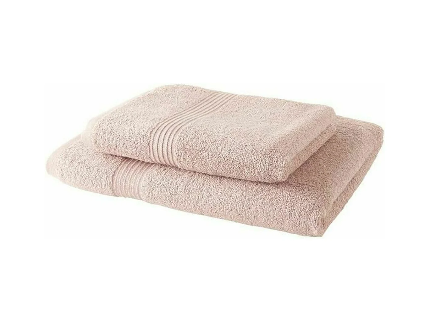 1 Drap de Bain 100% coton 70 x 130 cm + 1 Serviette de Bain 50 x 100 cm - Rose des sables