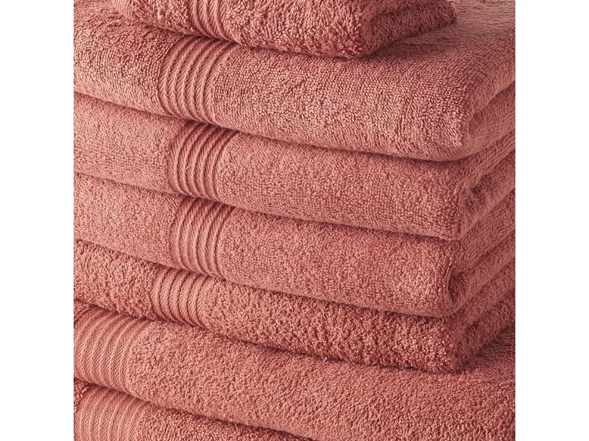 Set di Asciugamani in Cotone Terracotta - 4 Ospiti, 4 Bagno, 2 Teli - 450 GSM