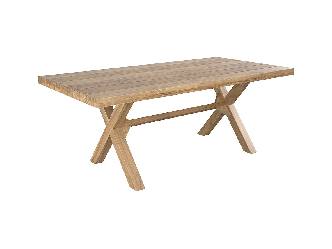 Ensemble table et 6 chaises de jardin en bois de teck - Suri