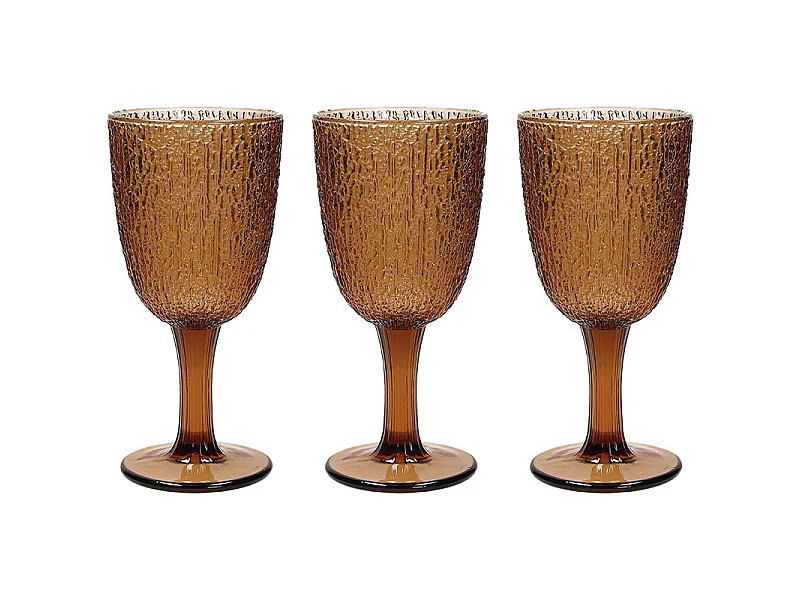 Set 3 Copas Cristal Ambar 250 Cc Cristal Ambar