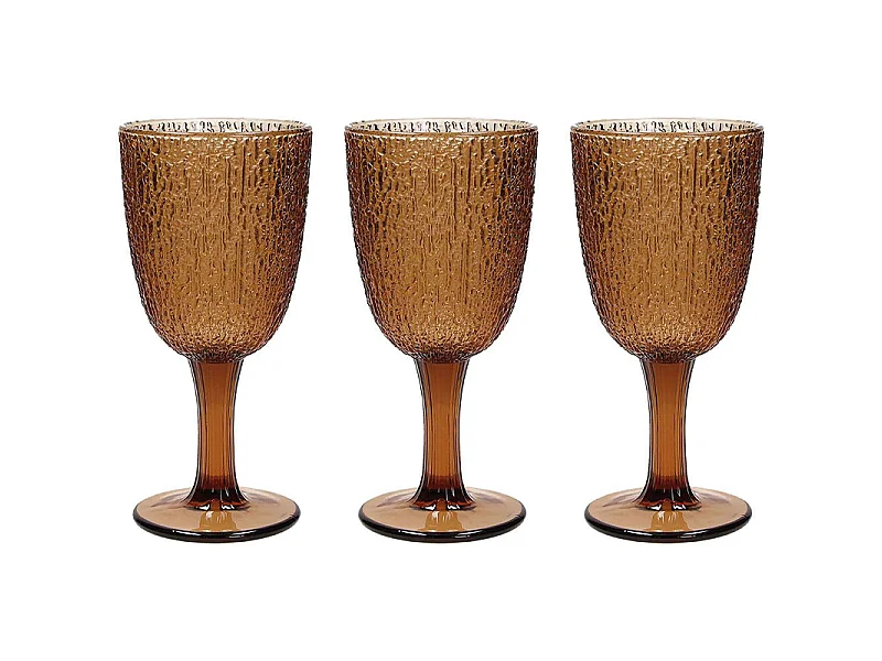 Set 3 Copas Cristal Ambar 250 Cc Cristal Ambar