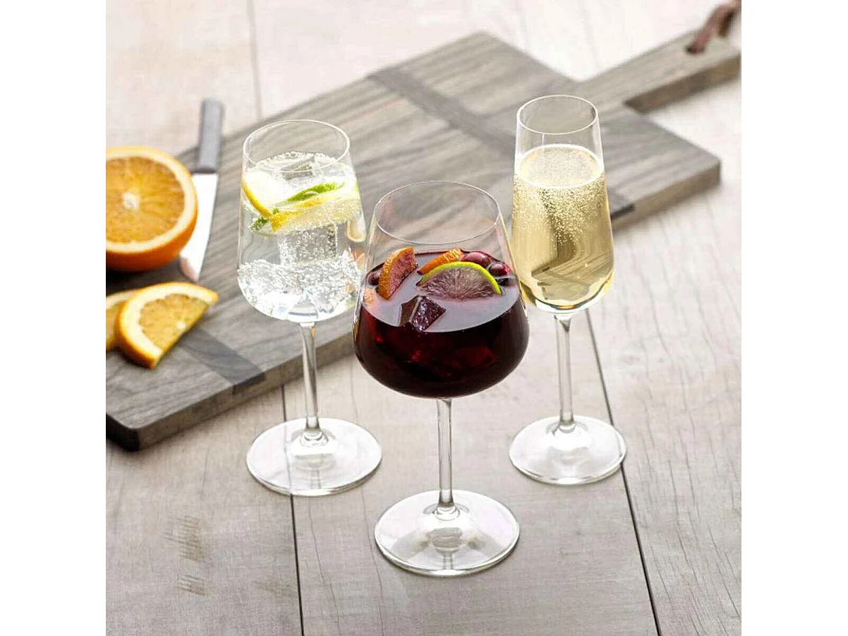 Set mit 12 Sektflöten aus Kristall transparent 250 ml, Ovid