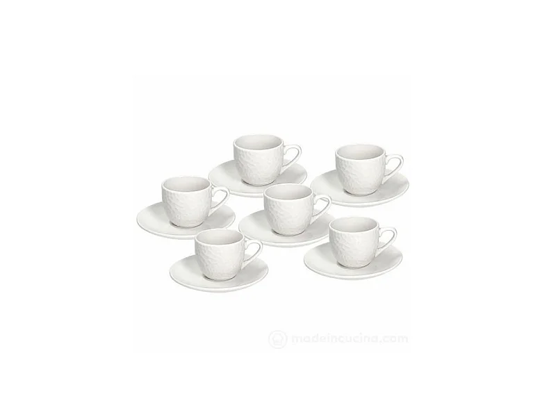 Tazzina caffè con piattino in porcellana Bianco GOLF set da 6