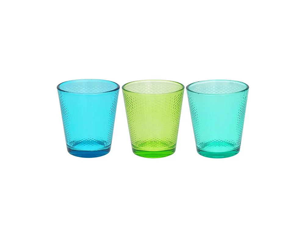 Set de 3 vasos multicolor linea Golf Tognana