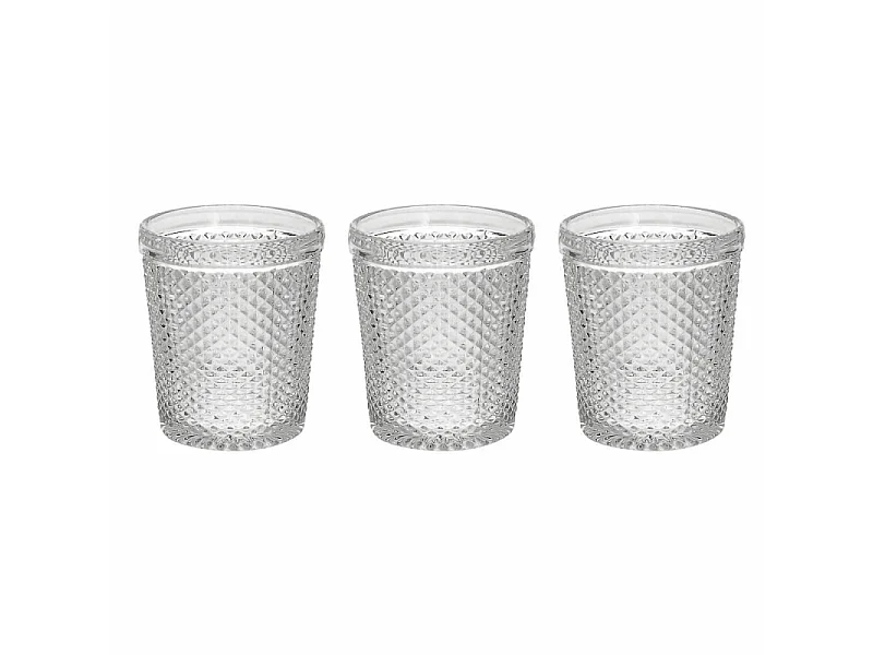 Set 3 Vasos 300 cc Diamante en cristal transparente