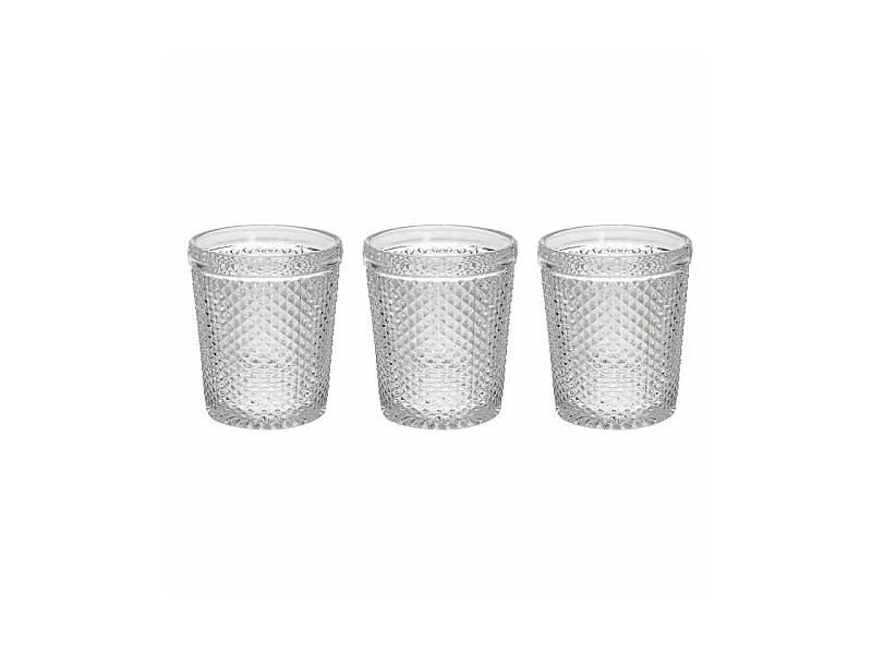Set 3 Vasos 300 cc Diamante en cristal transparente