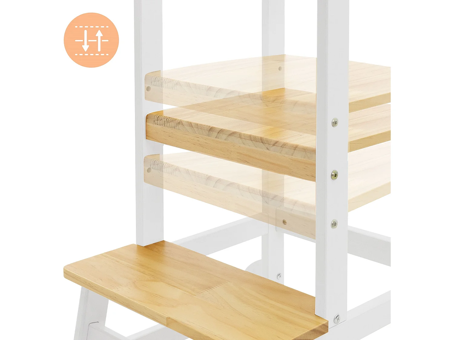 Torre di apprendimento montessori per bambini legno bianco/naturale Joyz