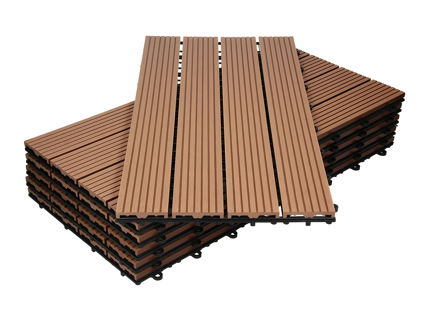 Baldosas de WPC 60x30cm 1m² aspecto madera jardín piscina ECD Germany