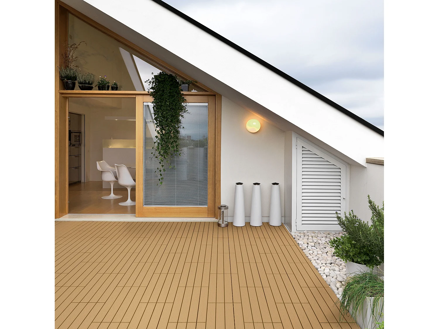 WPC baldosas aspecto madera 60x30cm 1 m² teka baldosas ECD Germany