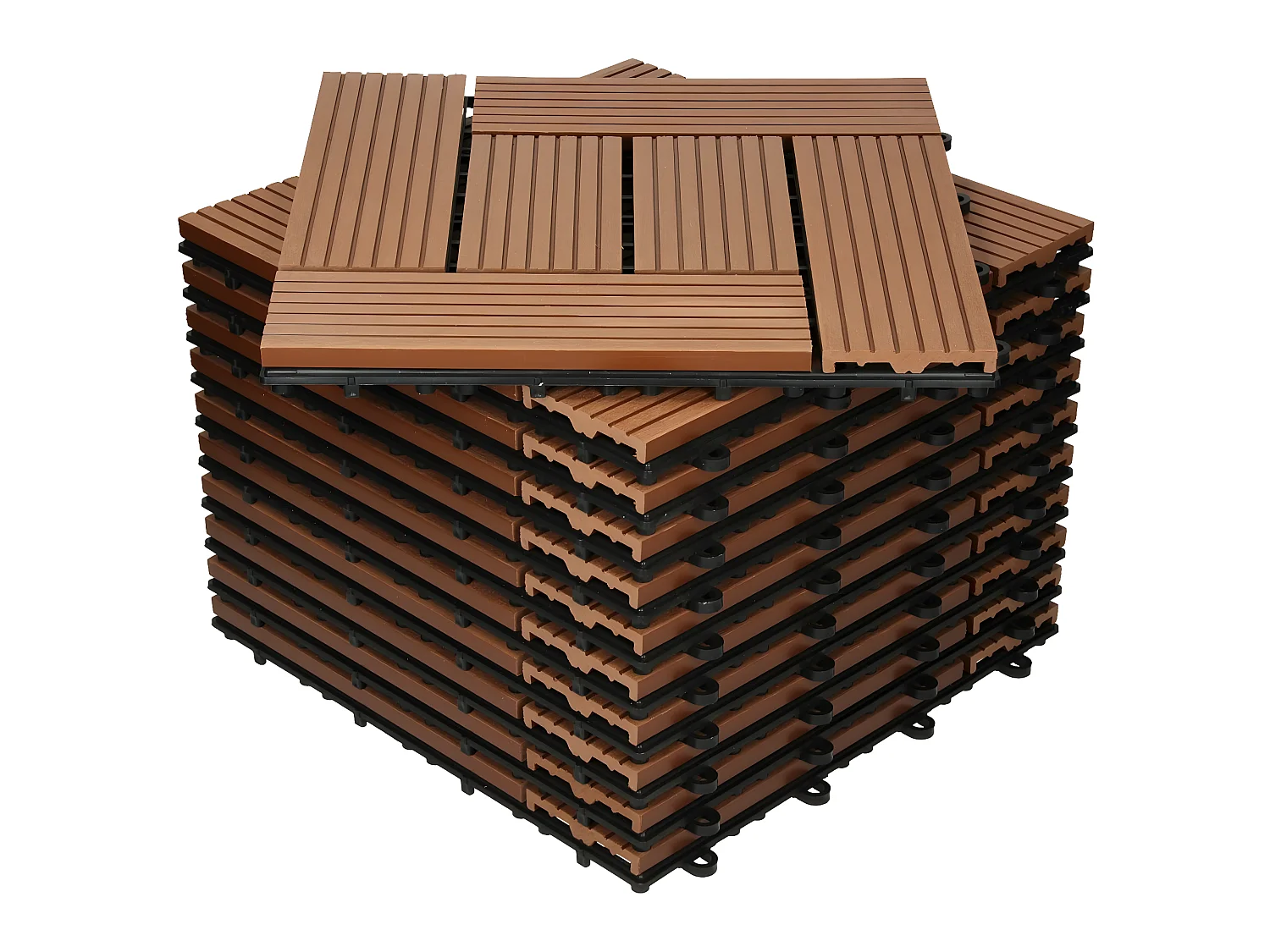 Carreaux de sol 30x30cm 1 m² mosaïque pour jardin piscine patio marron clair ECD Germany