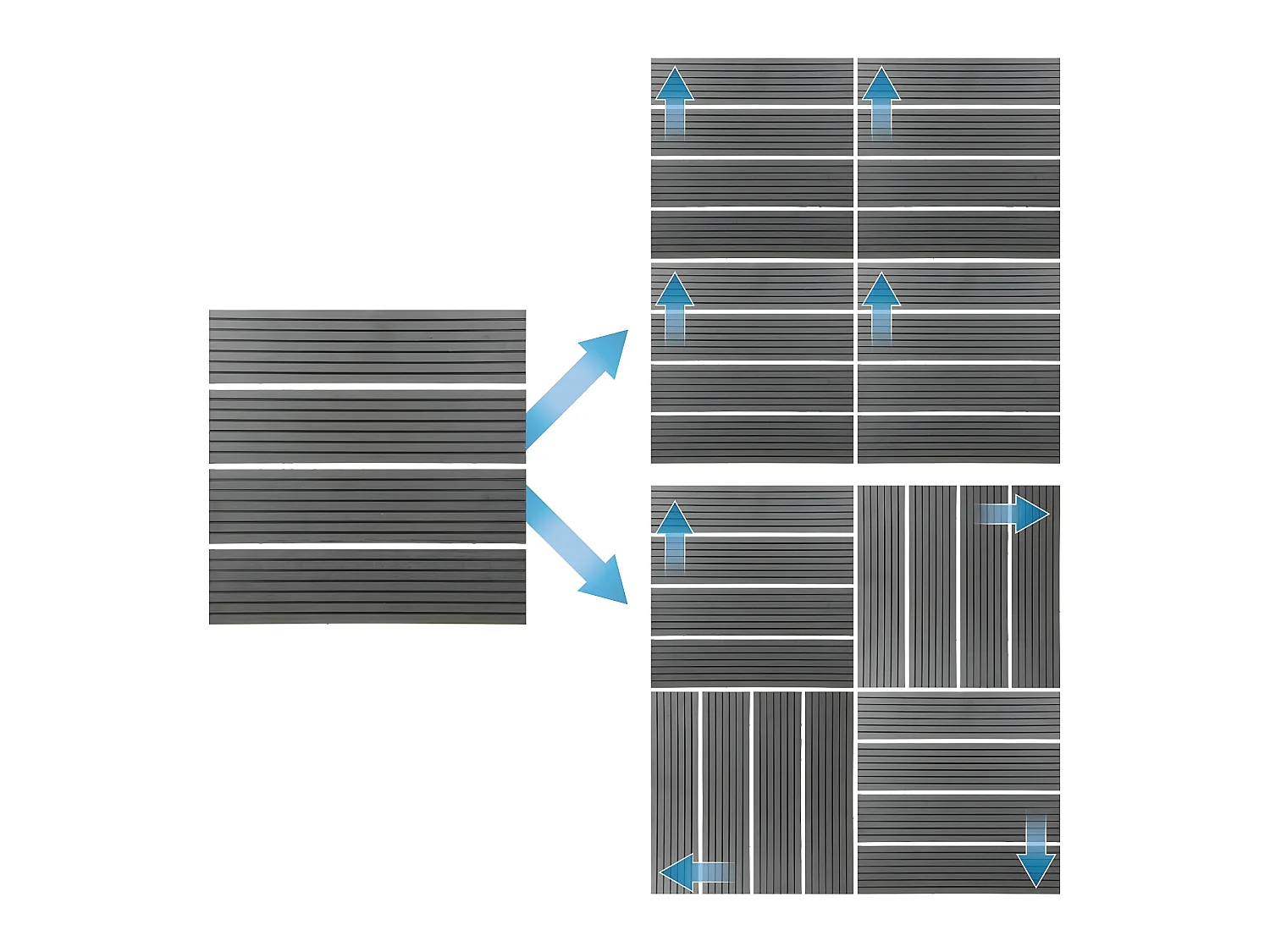 11x Baldosas para terraza WPC 30x30 cm 1 m² baldosas antracita ECD Germany