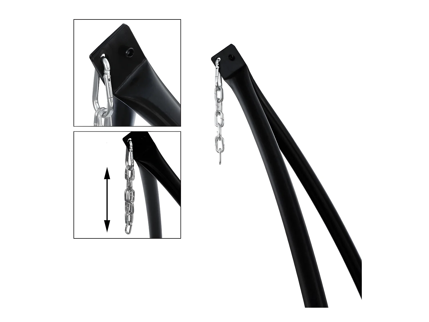 Estructura hamaca columpio sillón soporte metal 220 cm ECD Germany