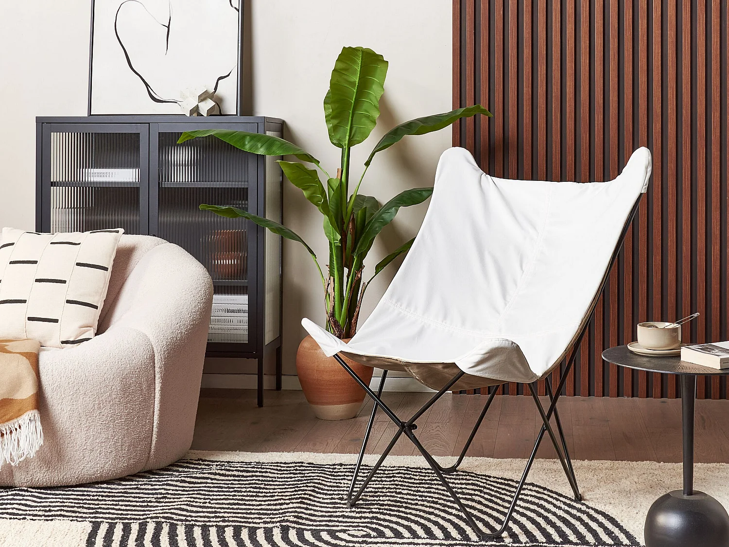 Fauteuil NYBRO Velours Blanc