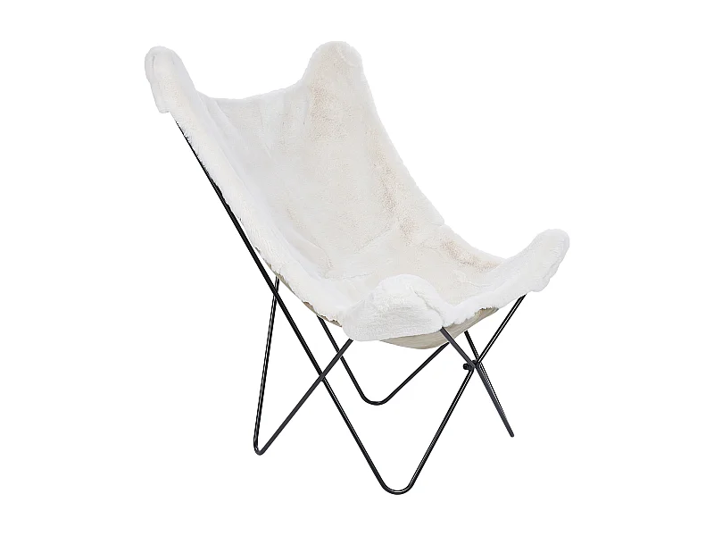 Fotel NYBRO Sztuczne futro Biały