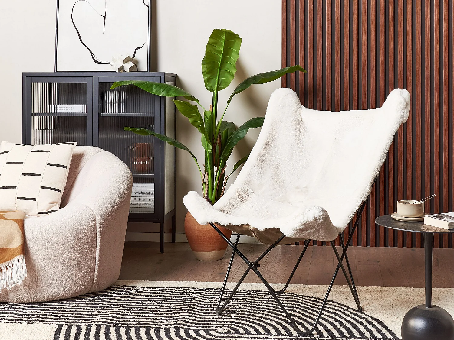 Fauteuil NYBRO Fourrure synthétique Blanc