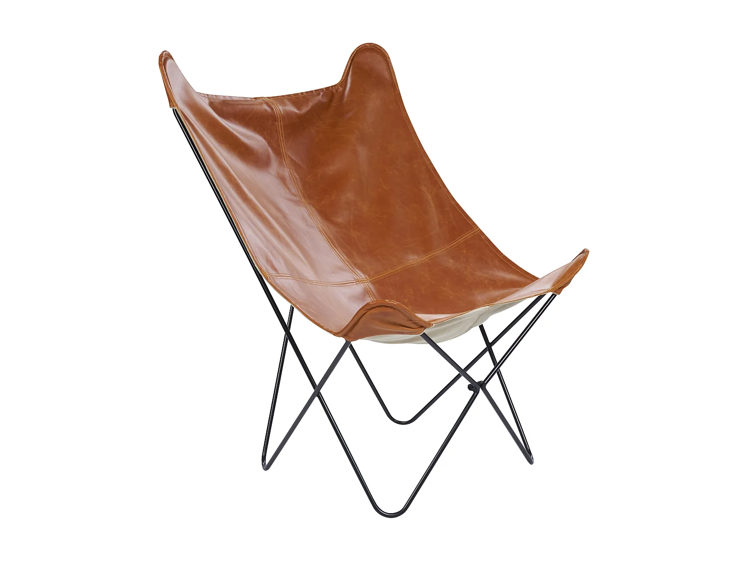 Fauteuil NYBRO Kunstleer Goudbruin