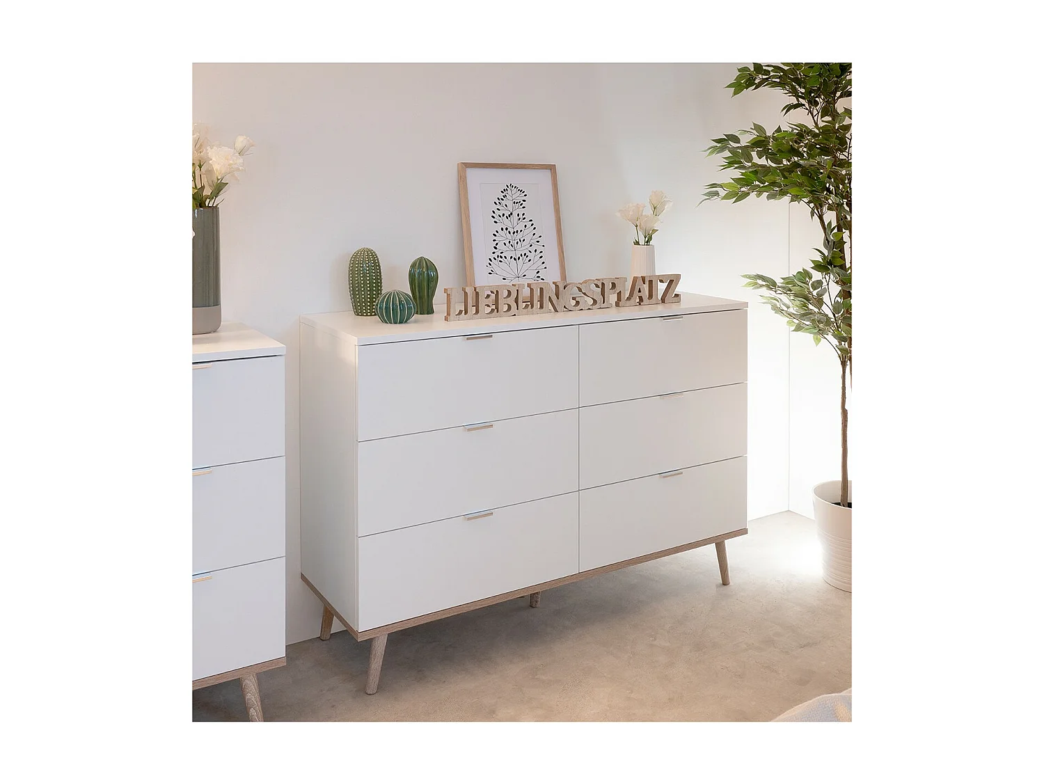 Kommode mit 6 Schubladen L120 cm - Kopenhagen