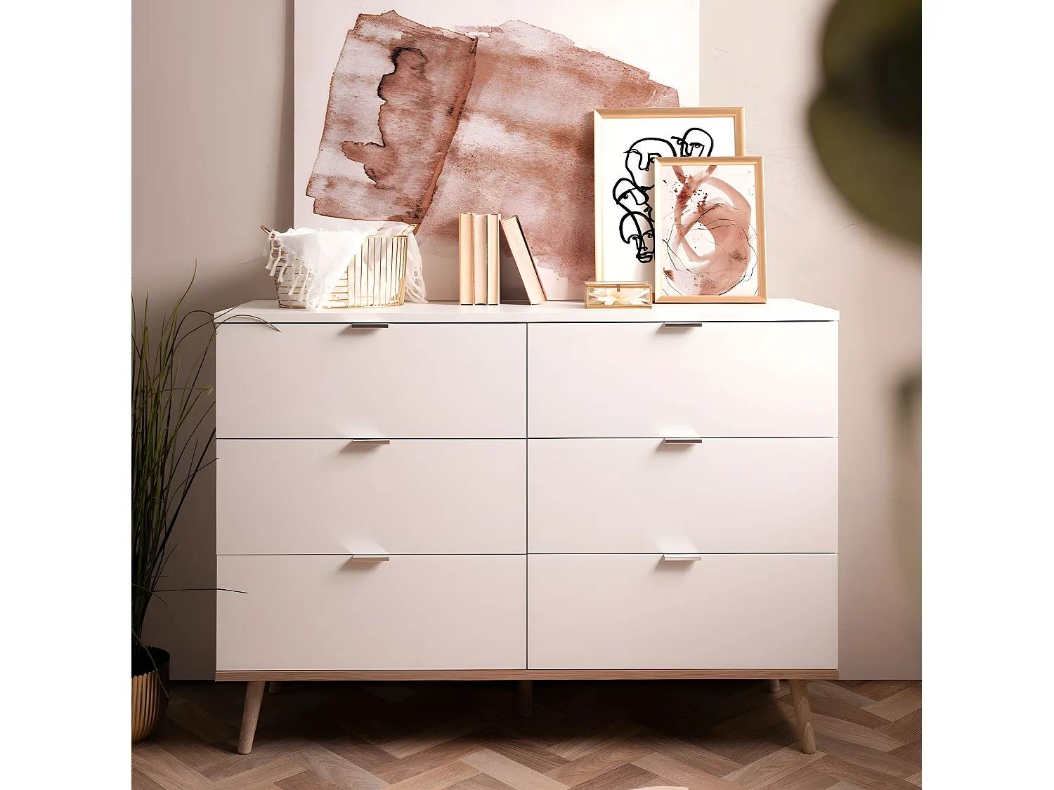 Kommode mit 6 Schubladen L120 cm - Kopenhagen