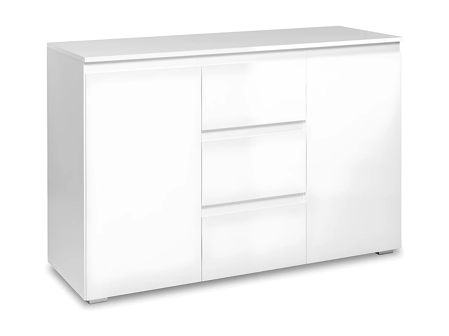 Buffet 2 Portes 3 Tiroirs Blanc L120 cm - PRETORIA