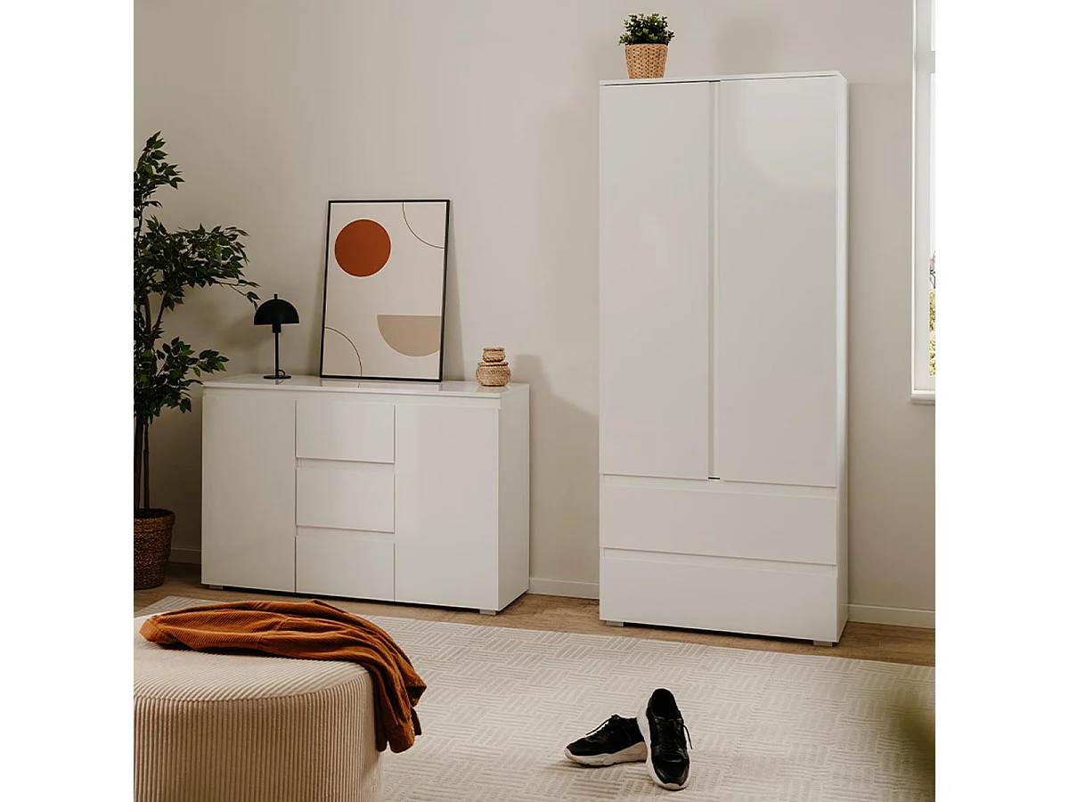 Buffet 2 Portas 3 Gavetas Branco L120 cm - PRETORIA