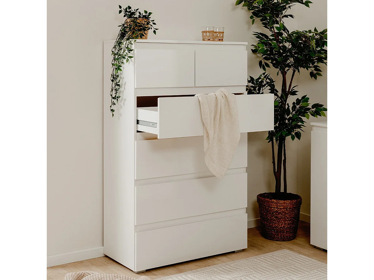 Hohe Kommode mit 6 Schubladen L80 x H131cm - Pretoria