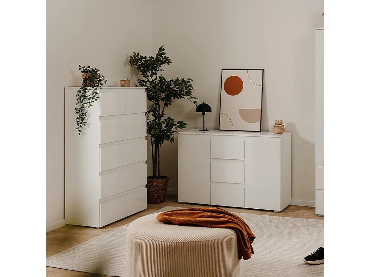 Hohe Kommode mit 6 Schubladen L80 x H131cm - Pretoria