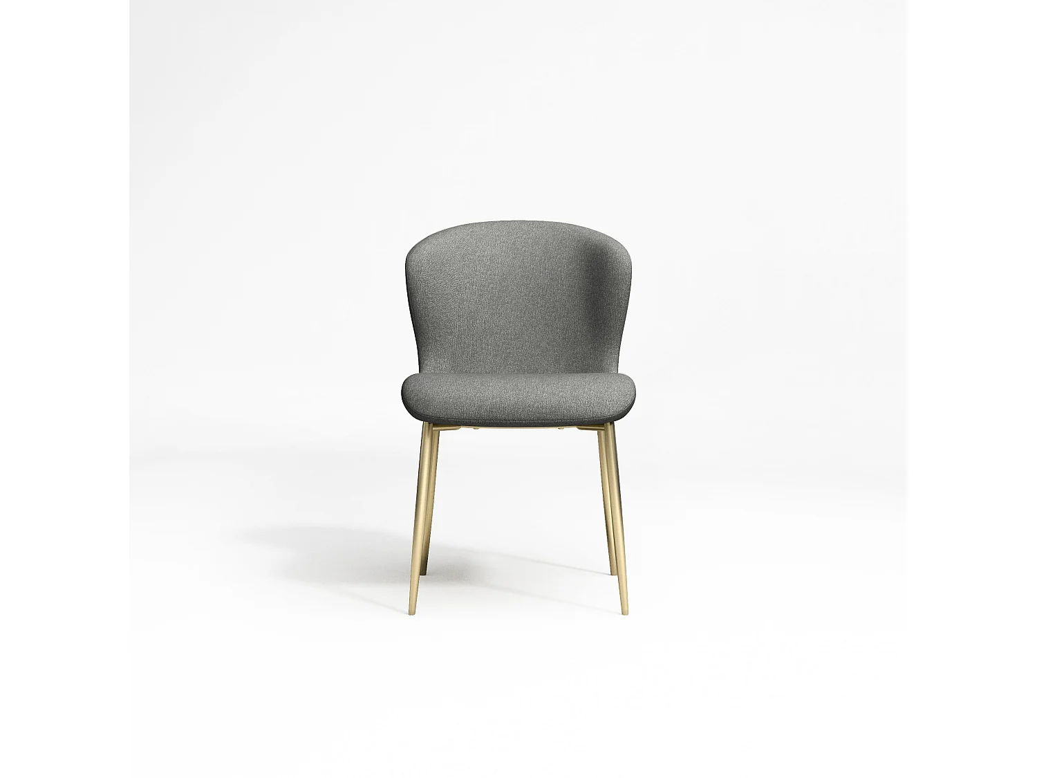 Lot de 2 chaises  tissu gris pieds or