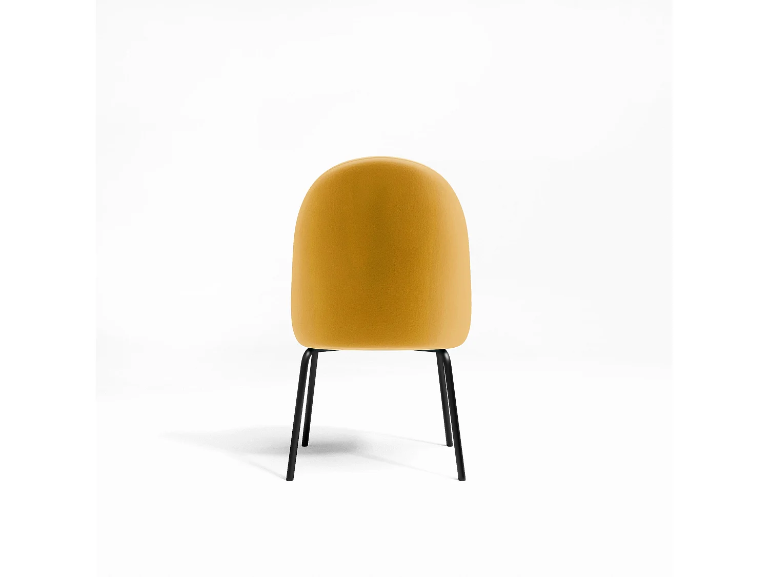 Lot de 2 chaises  velours moutarde pieds noir mat