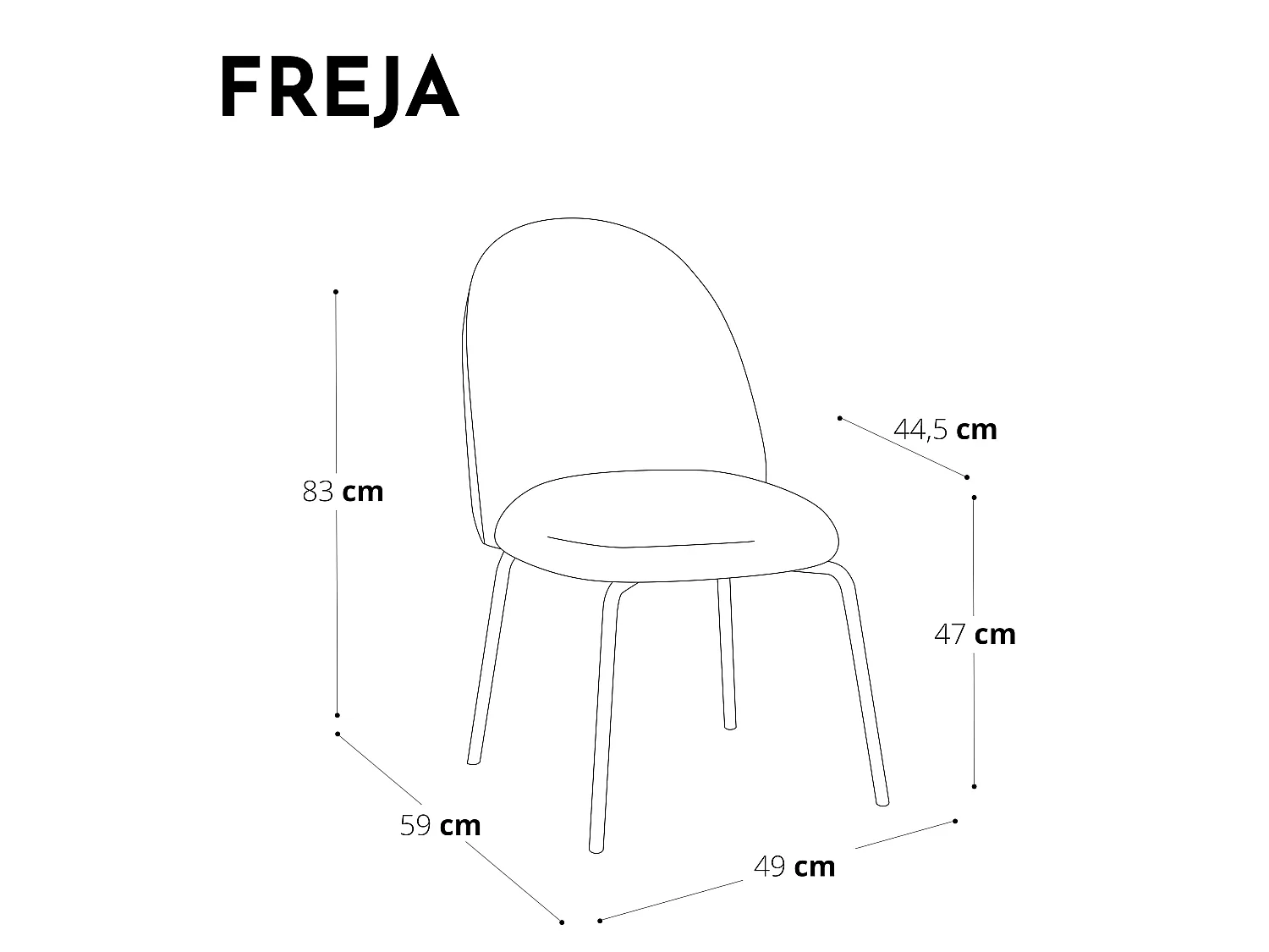 Lot de 2 chaises  velours moutarde pieds noir mat