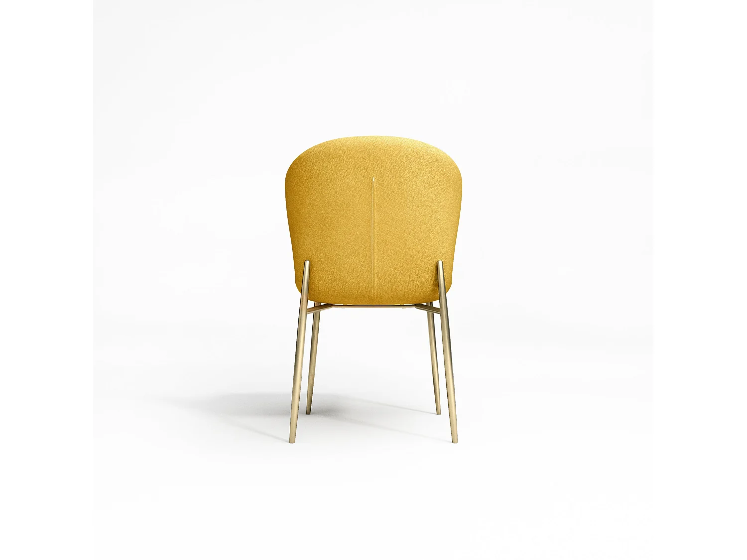 Lot de 2 chaises  tissu moutarde pieds or