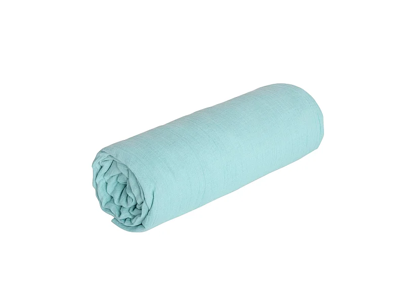 Drap housse bleu 200*200cm