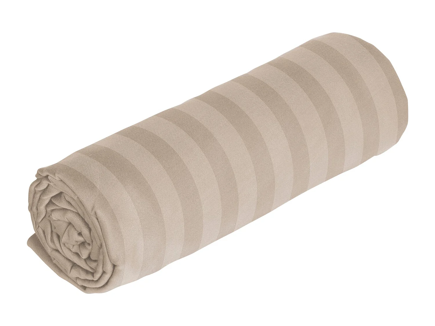 Drap housse beige rayures beige satin 200*200cm